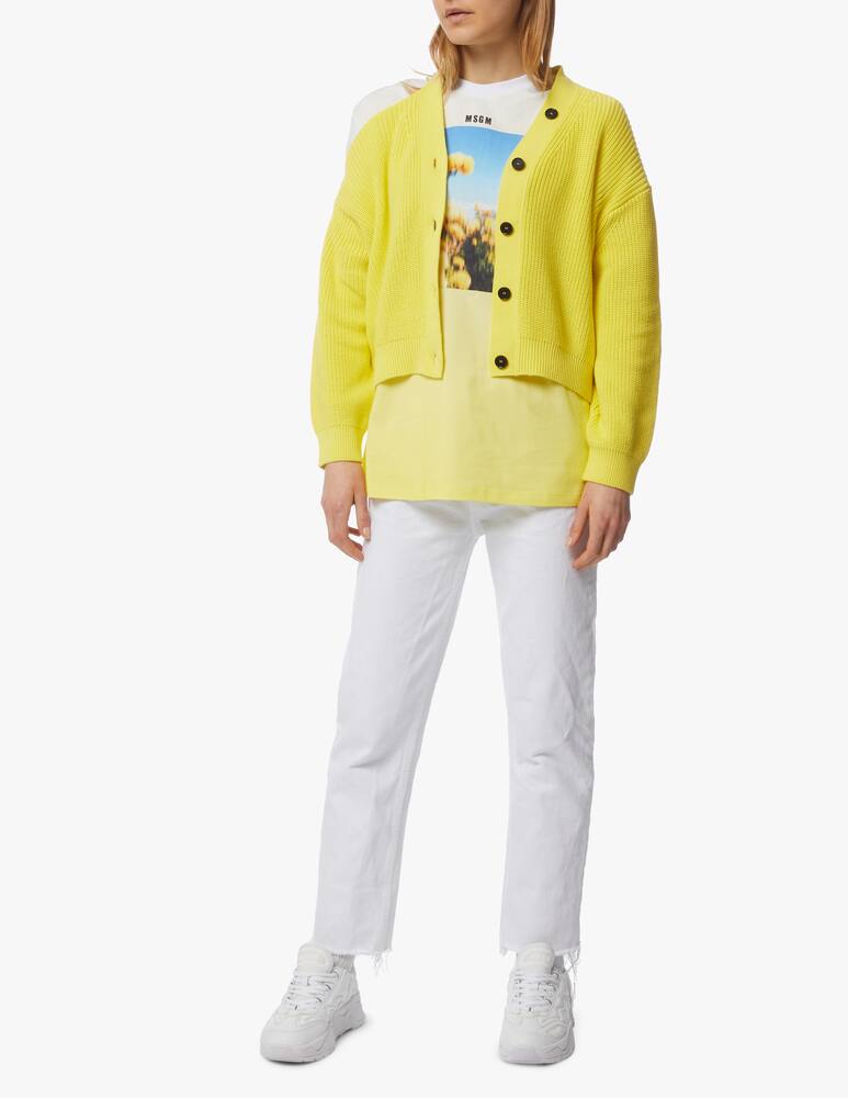 MSGM Cardigan corto in cotone con scollo a v - immagine 2 MSGM Cardigan corto in cotone con scollo a v - immagine 2