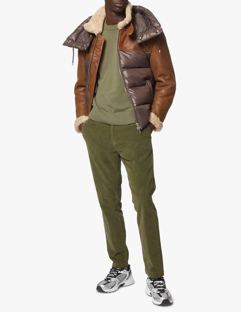 rinascente DROMe Piumino inserti in pelle con pelliccia - Marrone