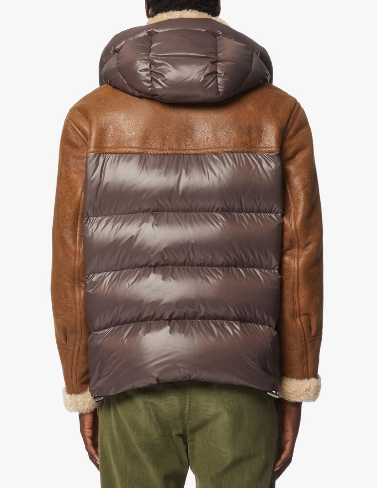 rinascente DROMe Piumino inserti in pelle con pelliccia - Marrone