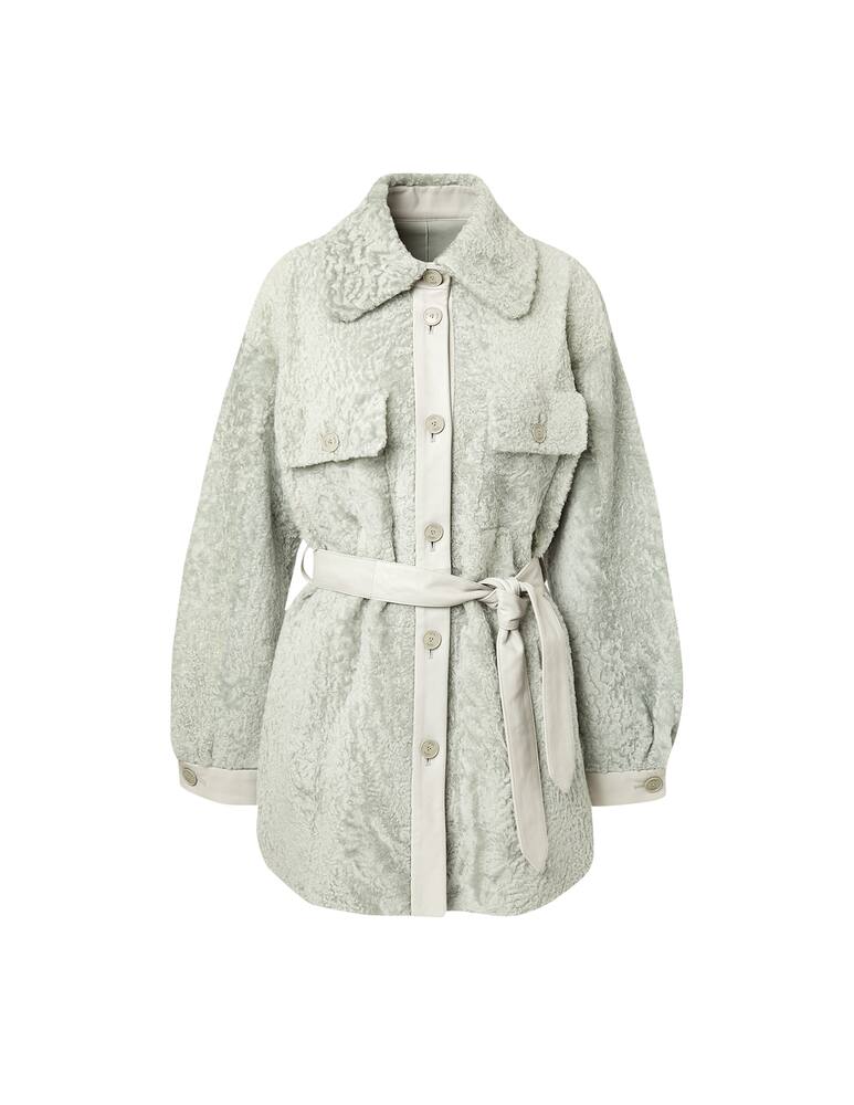 rinascente DROMe Cappotto di pelle classico con cintura - Verde