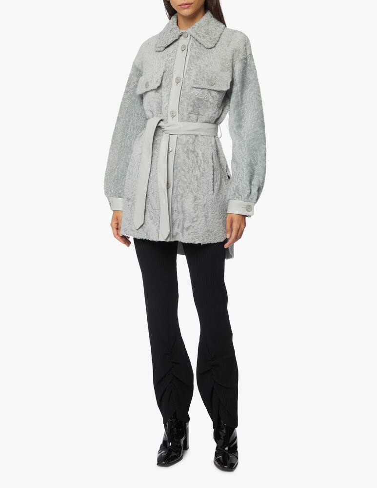 rinascente DROMe Cappotto di pelle classico con cintura - Verde