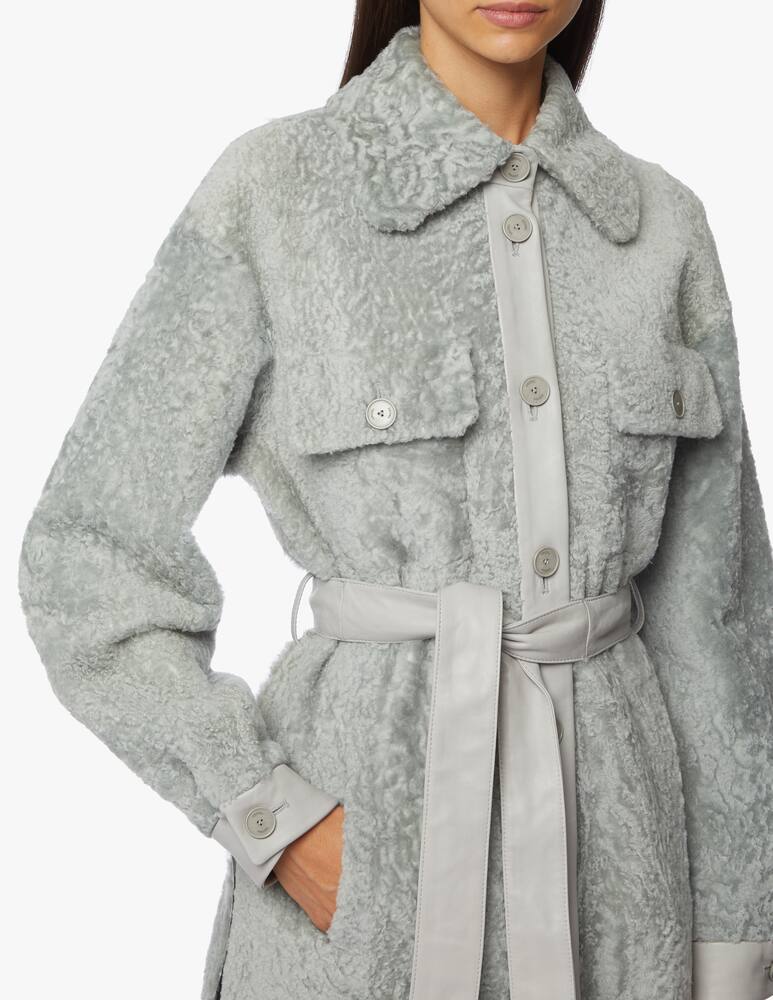 rinascente DROMe Cappotto di pelle classico con cintura - Verde