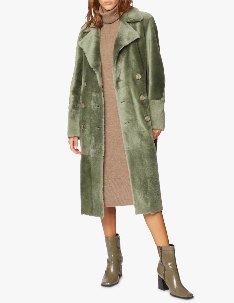 rinascente DROMe Cappotto di pelle classico con cintura - Verde