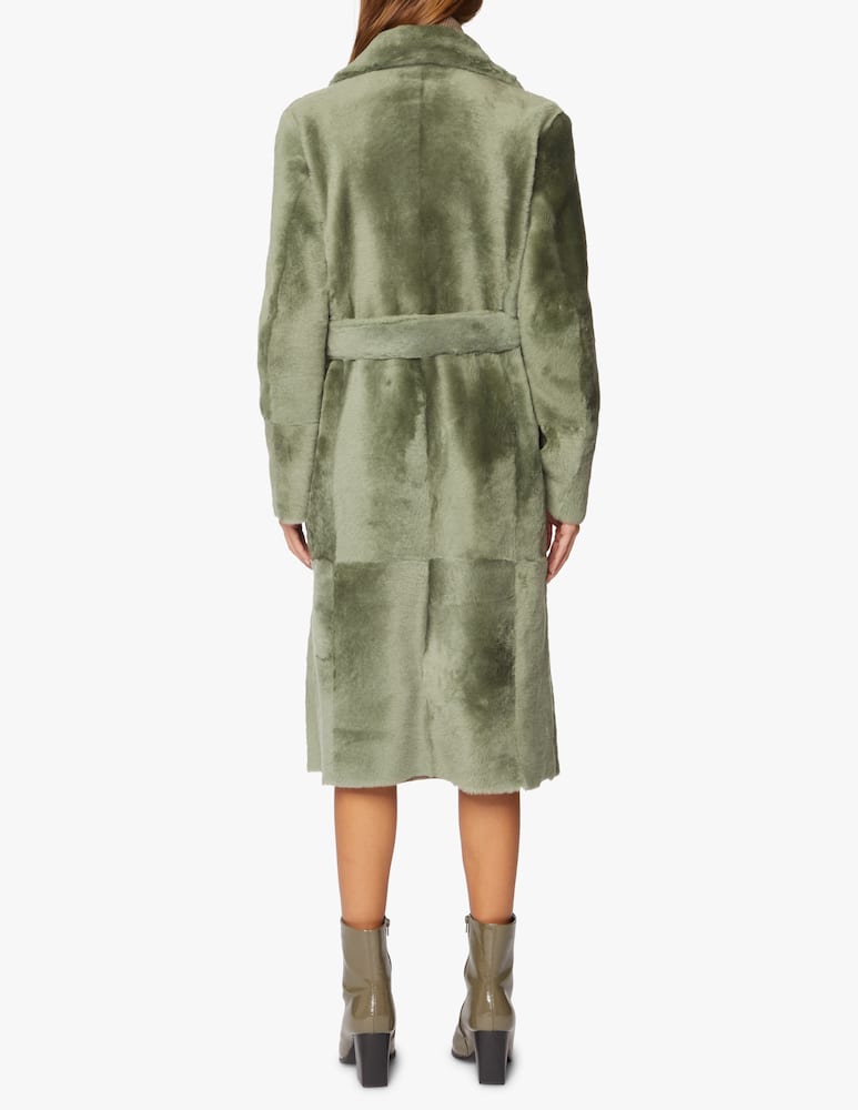 rinascente DROMe Cappotto di pelle classico con cintura - Verde