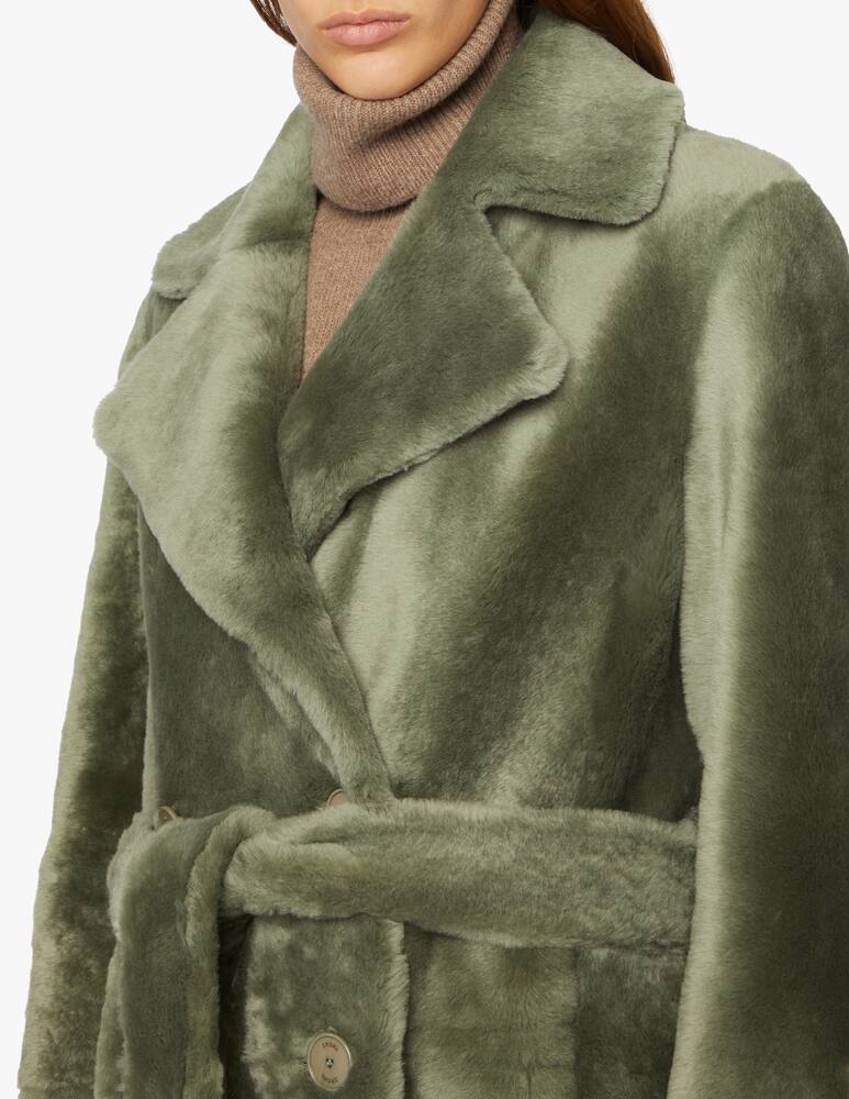 rinascente DROMe Cappotto di pelle classico con cintura - Verde