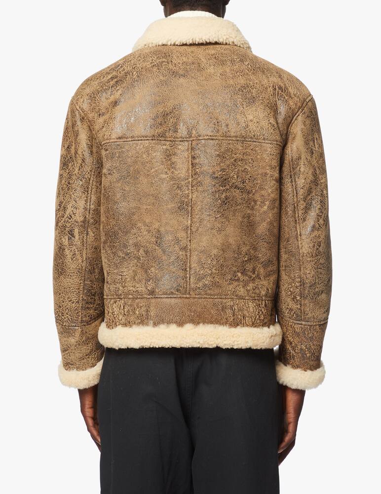 rinascente DROMe Giacca in pelle da aviatore con pelliccia - Marrone