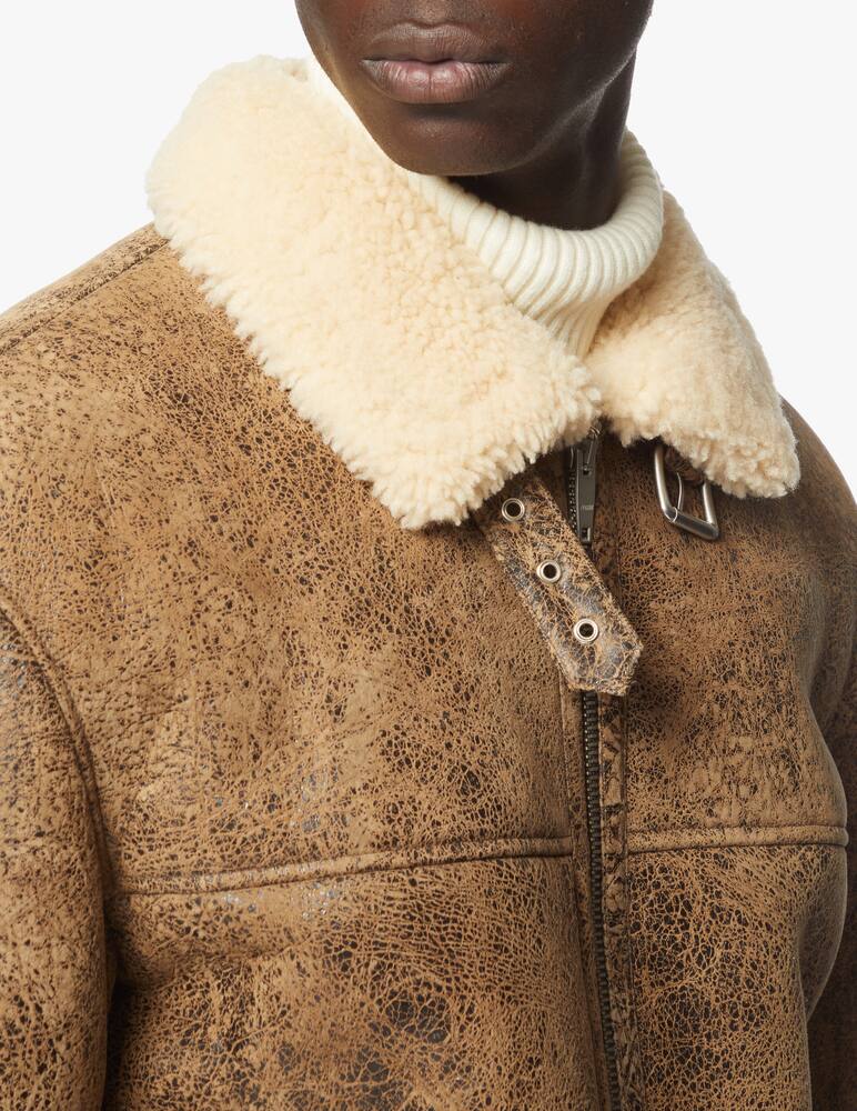 rinascente DROMe Giacca in pelle da aviatore con pelliccia - Marrone