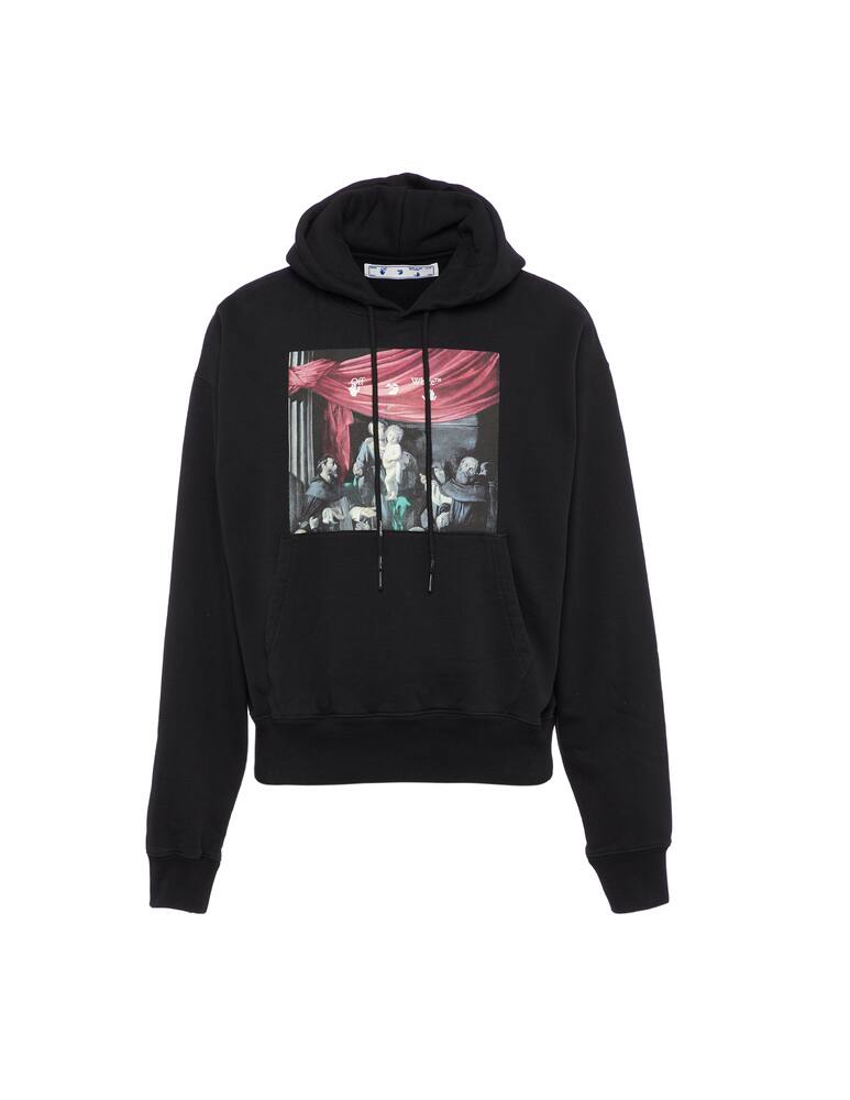 rinascente Off-White Hoodie stampa caravaggio in cotone