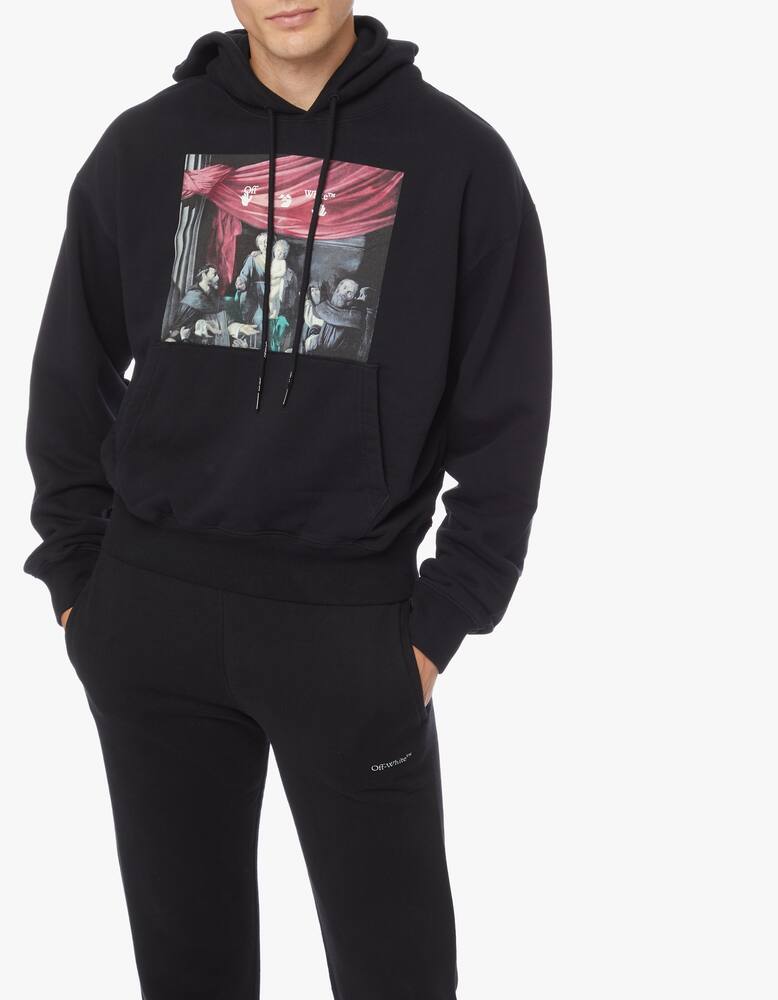 rinascente Off-White Hoodie stampa caravaggio in cotone