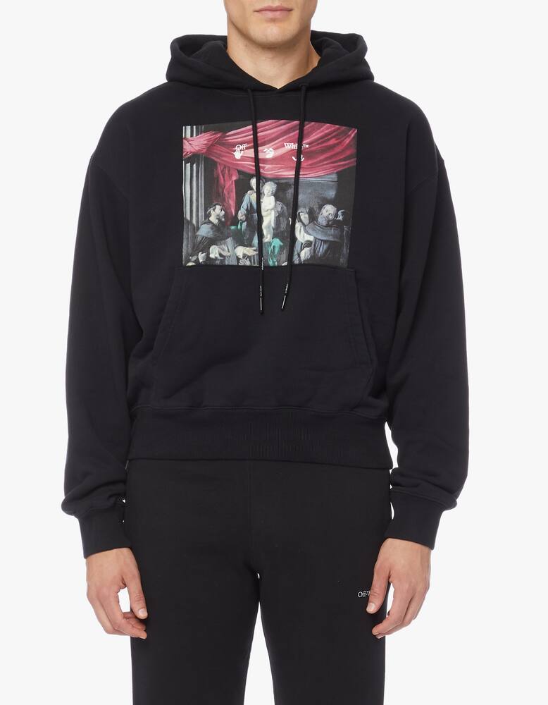 rinascente Off-White Hoodie stampa caravaggio in cotone