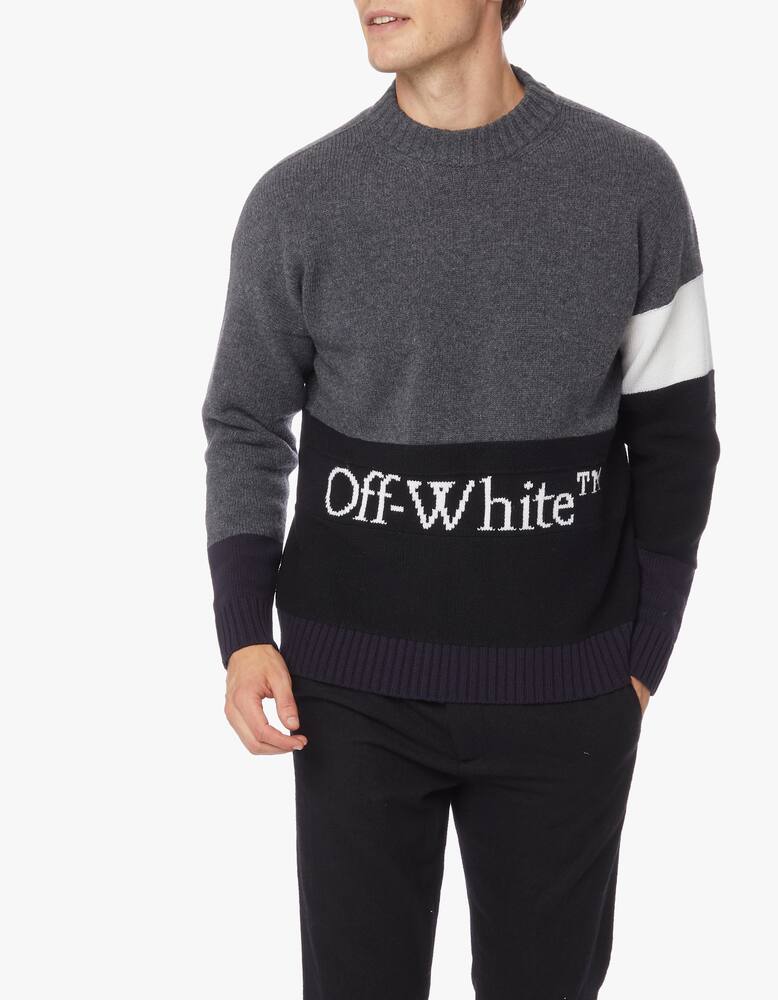 rinascente Off-White Virgin wool color blocked jumper
