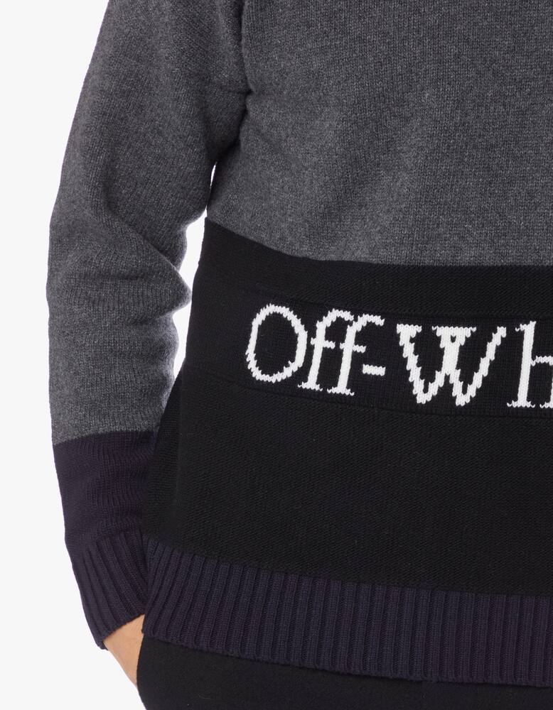 rinascente Off-White Virgin wool color blocked jumper
