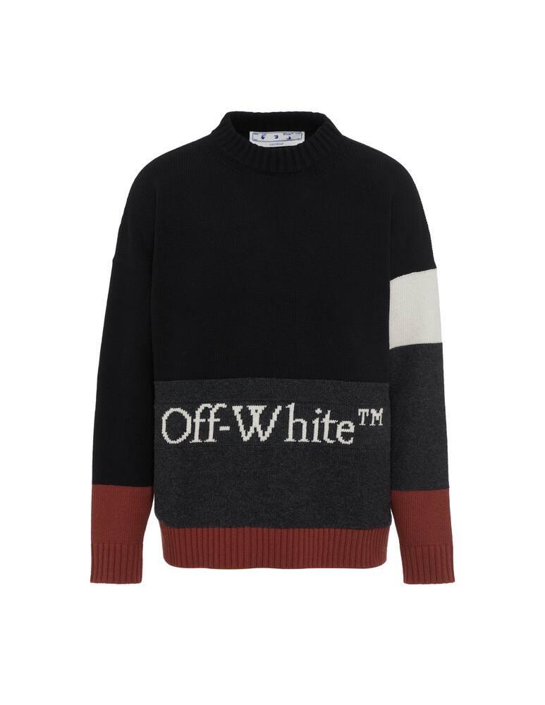 rinascente Off-White Maglione in lana vergine color block