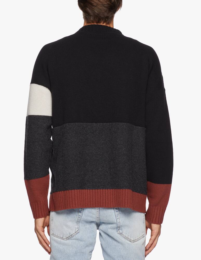 rinascente Off-White Maglione in lana vergine color block