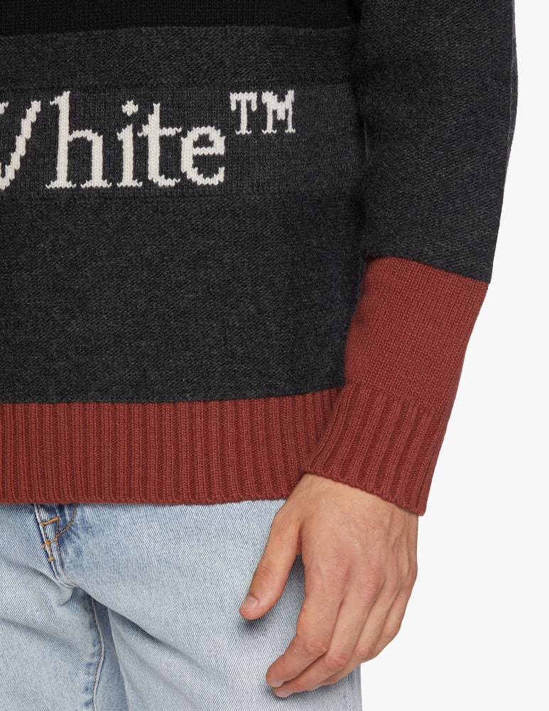 rinascente Off-White Maglione in lana vergine color block