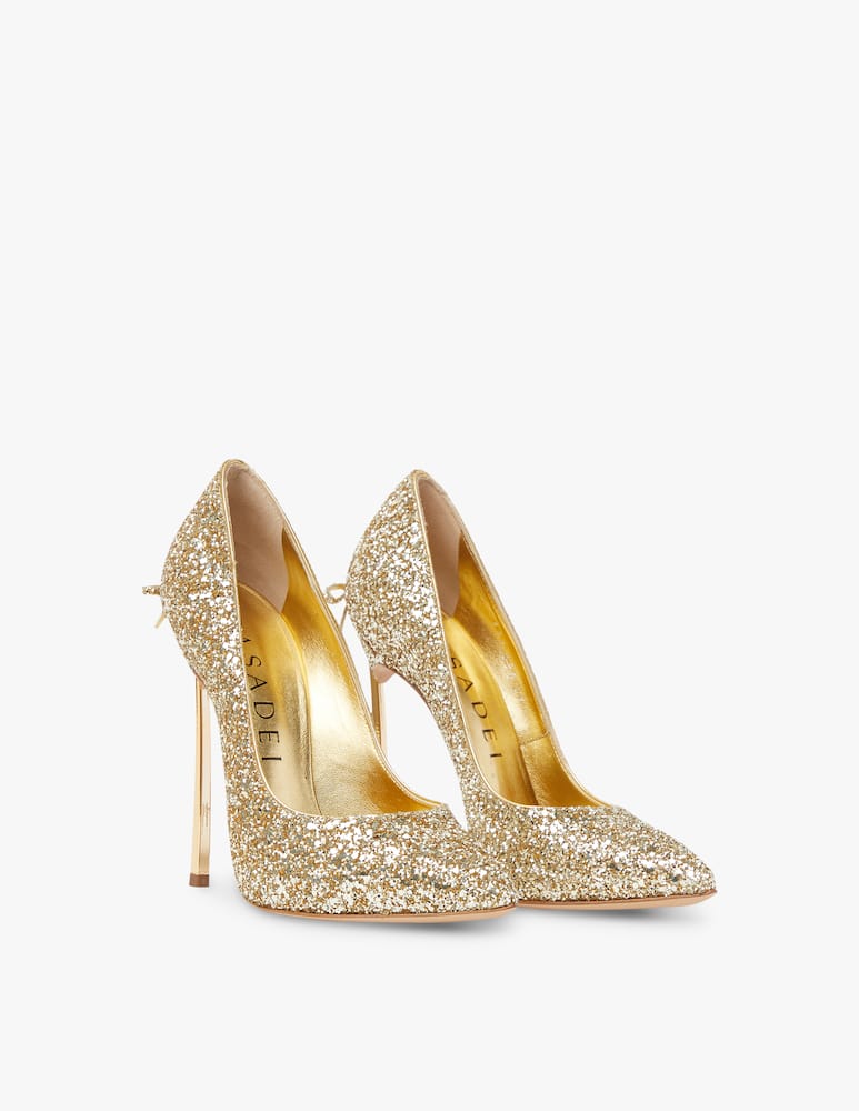 rinascente Casadei Decollete Blade in glitter - oro