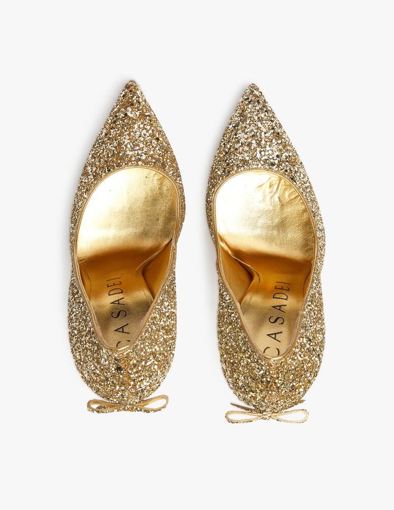 rinascente Casadei Decollete Blade in glitter - oro