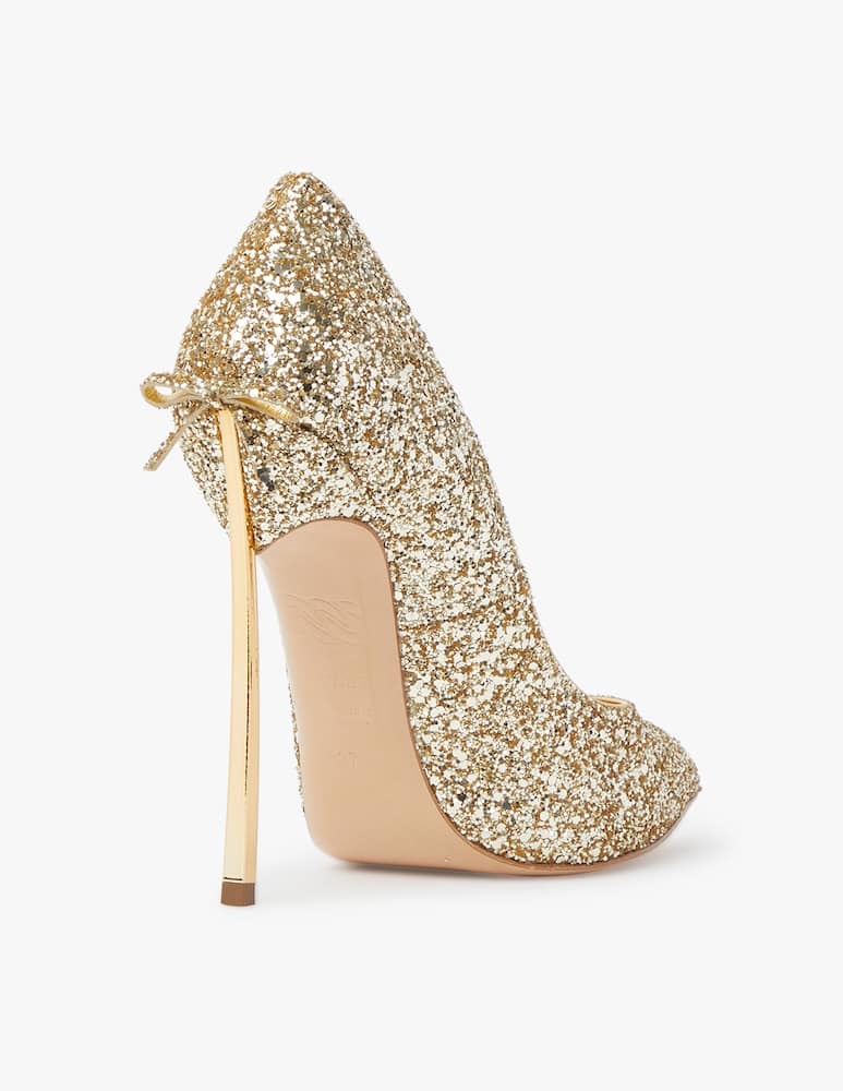 rinascente Casadei Decollete Blade in glitter - oro