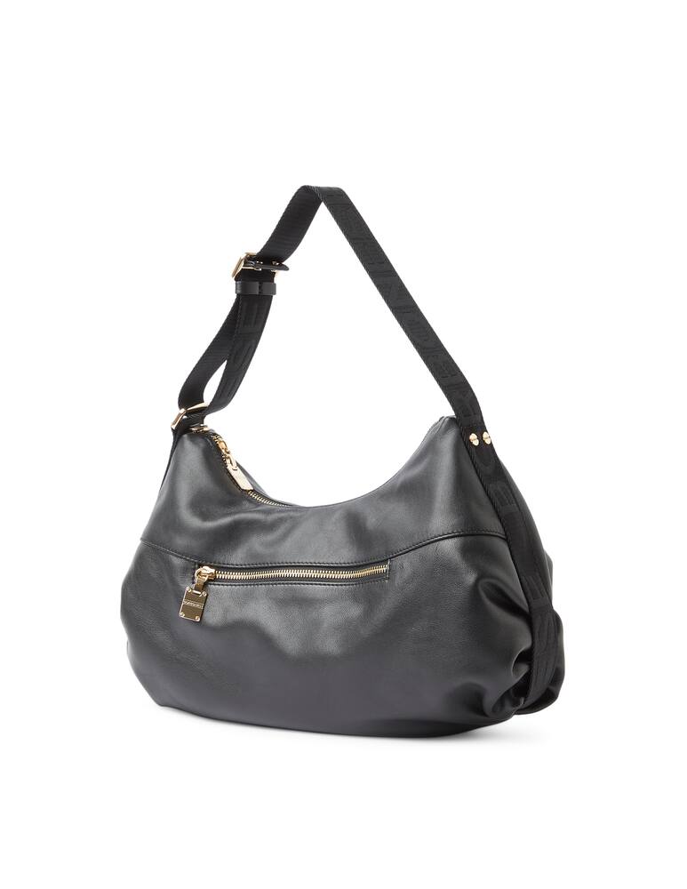 rinascente Borbonese Leather medium hobo bag - black