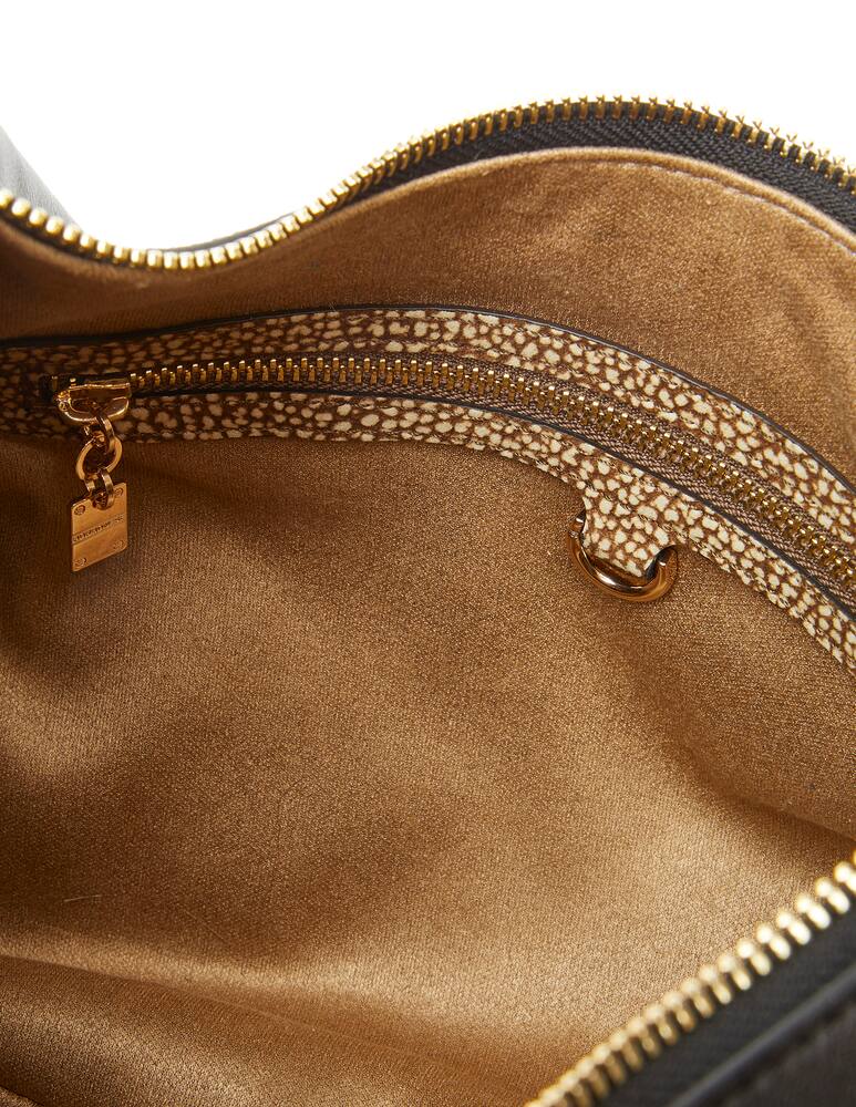 rinascente Borbonese Leather medium hobo bag - black