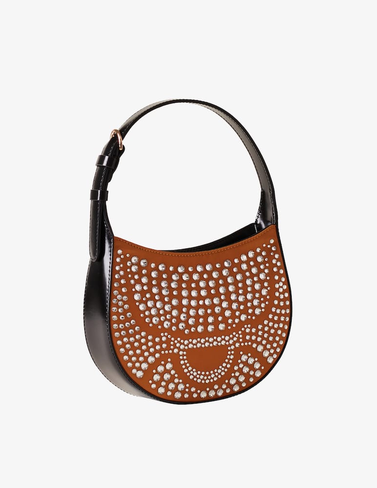 rinascente Borbonese Borsa mini Hobo 110 Swarovski x Borbonese - Marrone