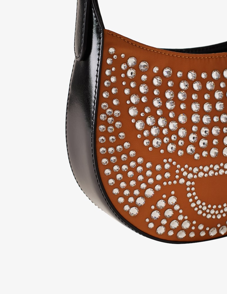 rinascente Borbonese Borsa mini Hobo 110 Swarovski x Borbonese - Marrone