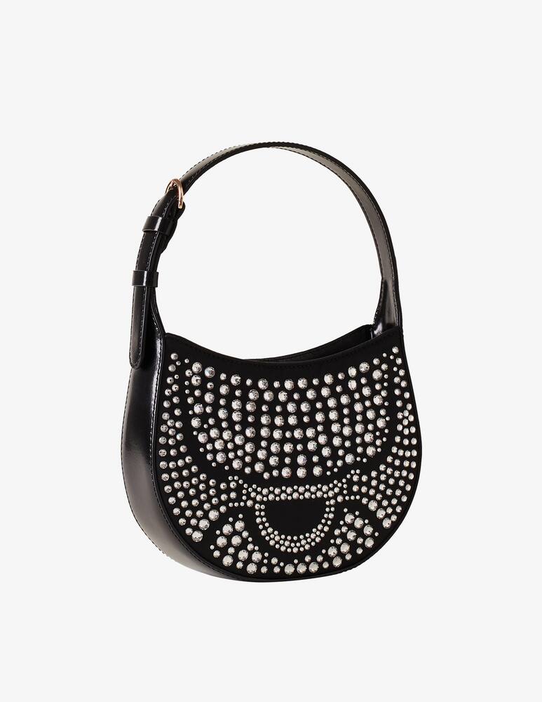 rinascente Borbonese Borsa mini Hobo 110 Swarovski x Borbonese - Nero