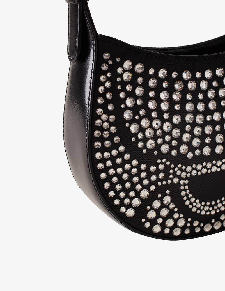 rinascente Borbonese Borsa mini Hobo 110 Swarovski x Borbonese - Nero