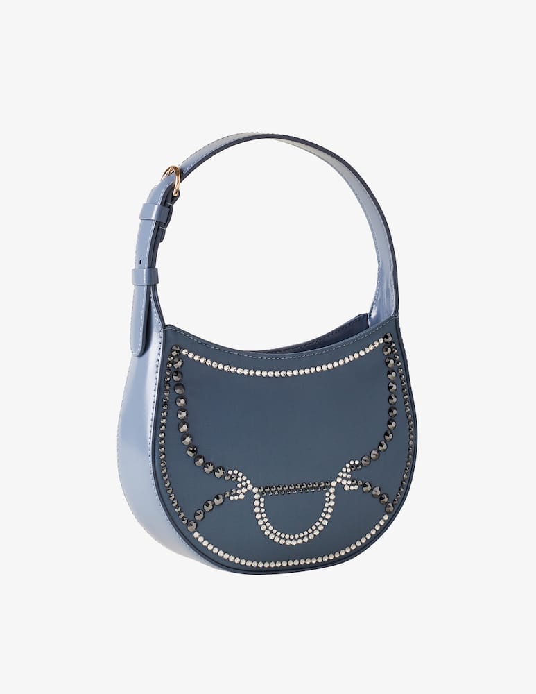 rinascente Borbonese Borsa mini Hobo 110 Swarovski x Borbonese - Blu