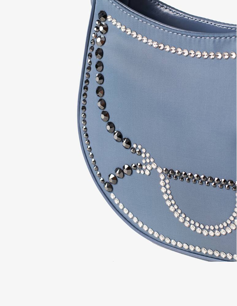 rinascente Borbonese Borsa mini Hobo 110 Swarovski x Borbonese - Blu