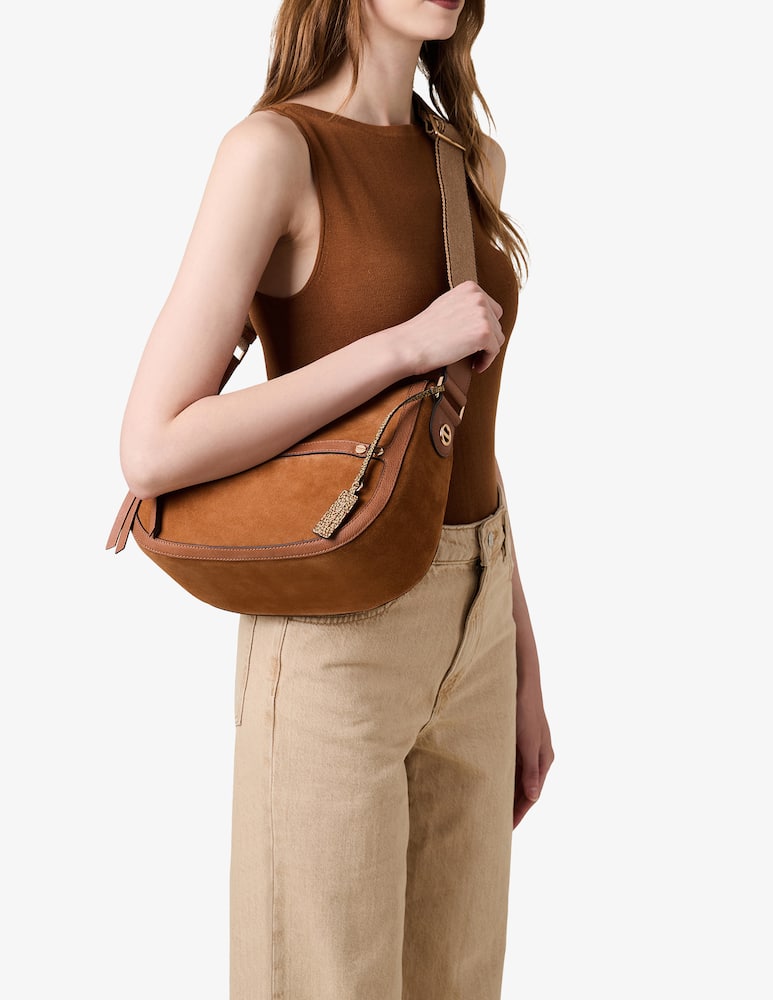 rinascente Borbonese Luna suede S Crossbody bag