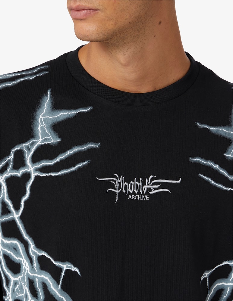 rinascente Phobia Grey lateral lightning short sleeves t-shirt