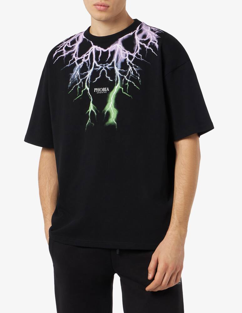 Phobia T-shirt bicolor lightning print - picture 1 Phobia T-shirt bicolor lightning print - picture 1