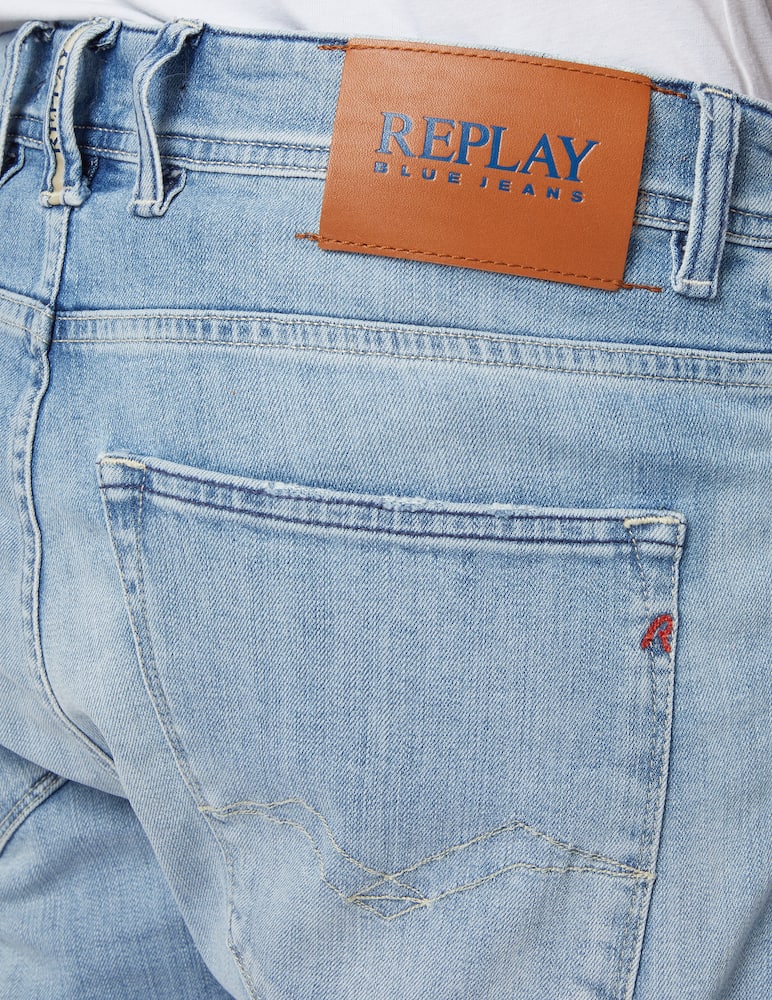 rinascente Replay Bermuda jeans tapered ctn bio chiaro - blu