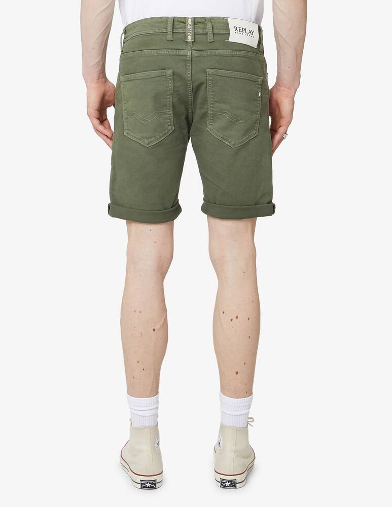 rinascente Replay Bio cotton vintage tapered denim short - green