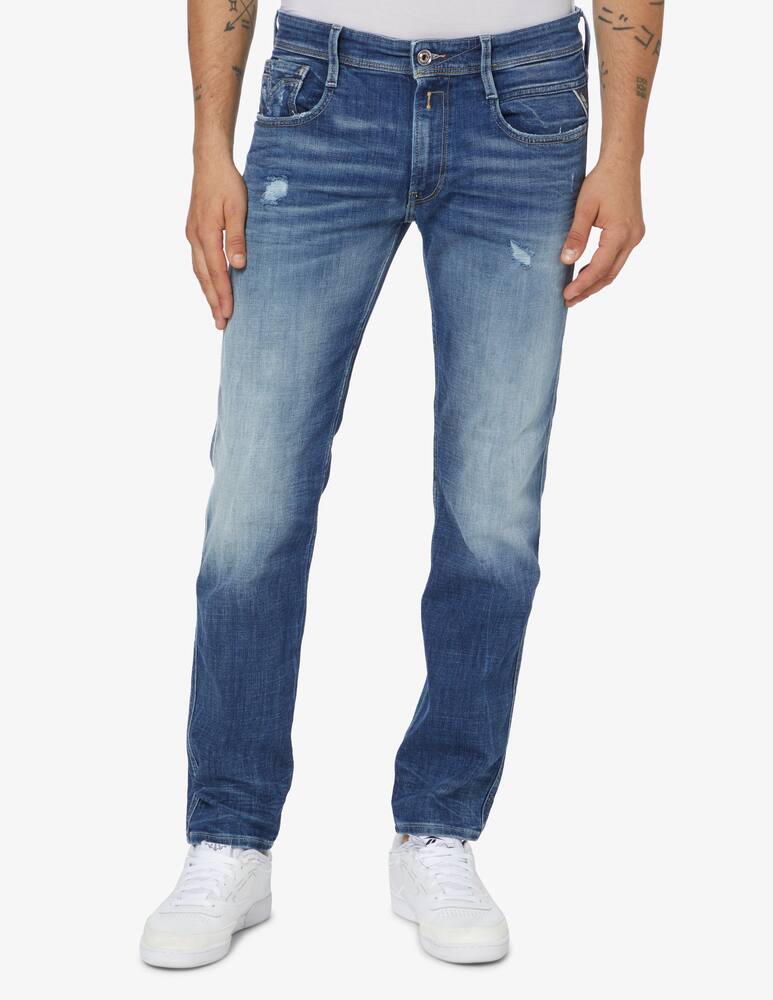 rinascente Replay Anbass agejeans 5y ripped jeans - Blue