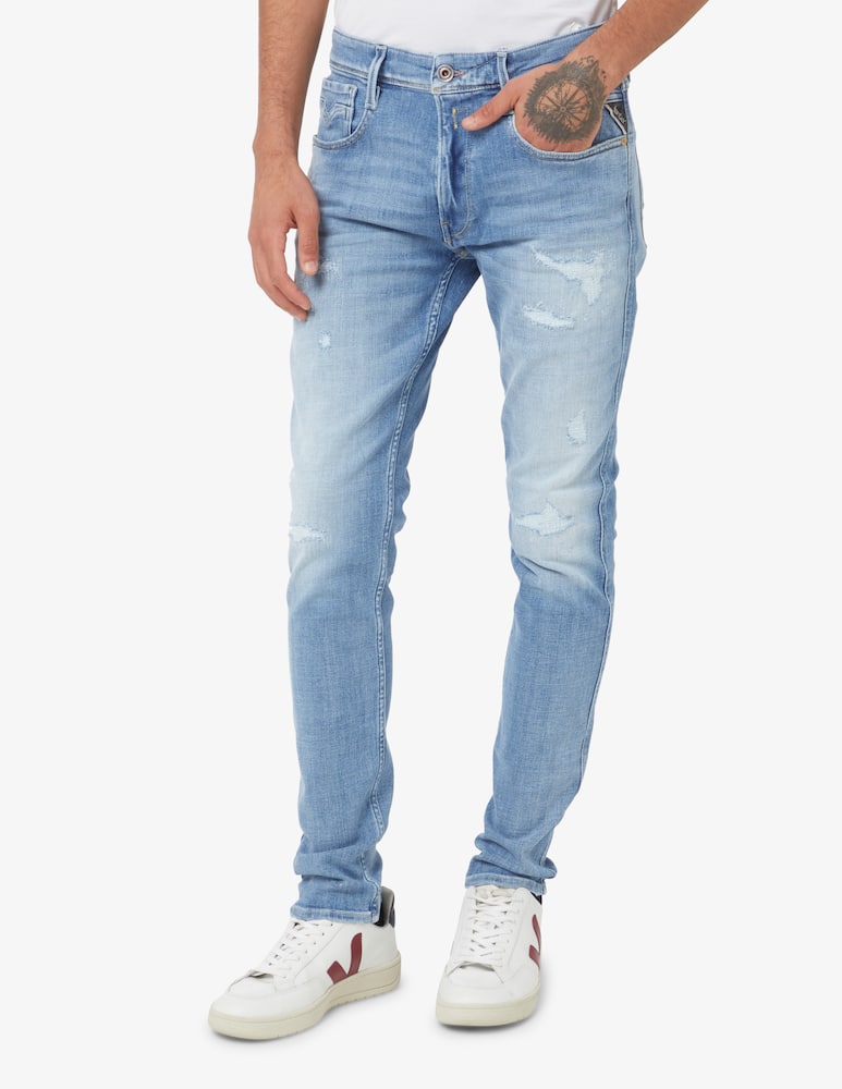 rinascente Replay Bronnie agejeans 10y ripped jeans - Blue
