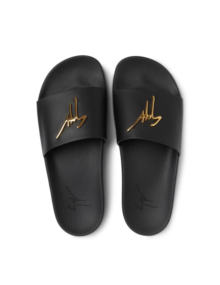 rinascente Giuseppe Zanotti Ciabatte logo in oro - nero