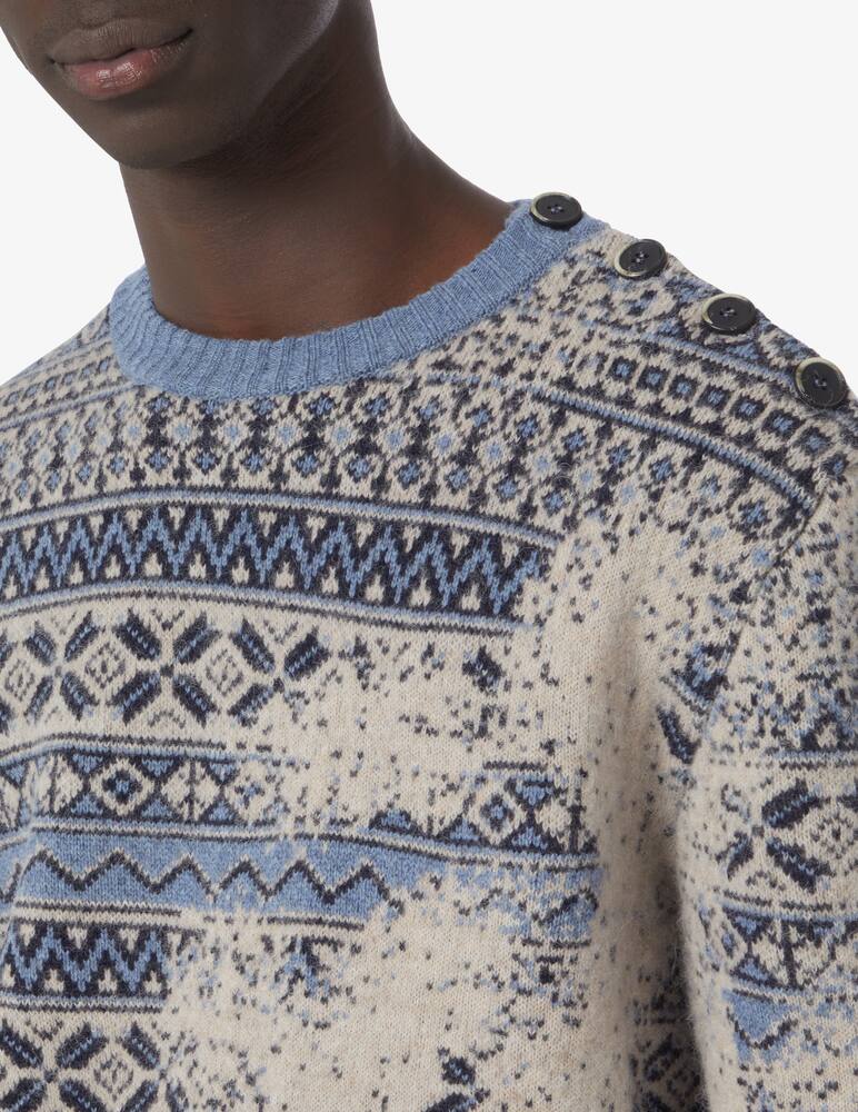 rinascente Barena Maglia girocollo con trama - Blu