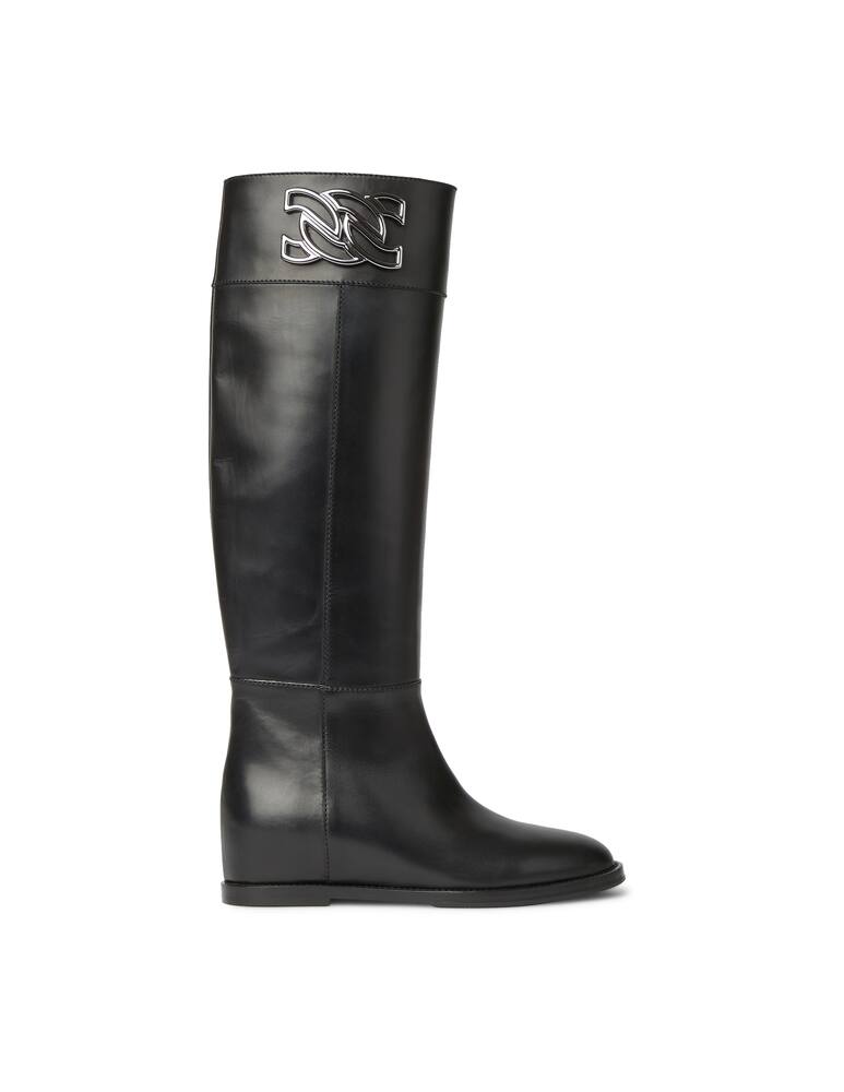 Casadei C Chain knee-high boots - picture 1 Casadei C Chain knee-high boots - picture 1