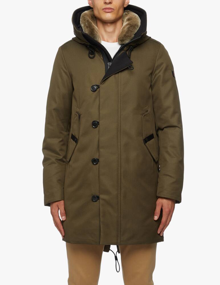 rinascente Peuterey Parka kasa military con collo in pelo
