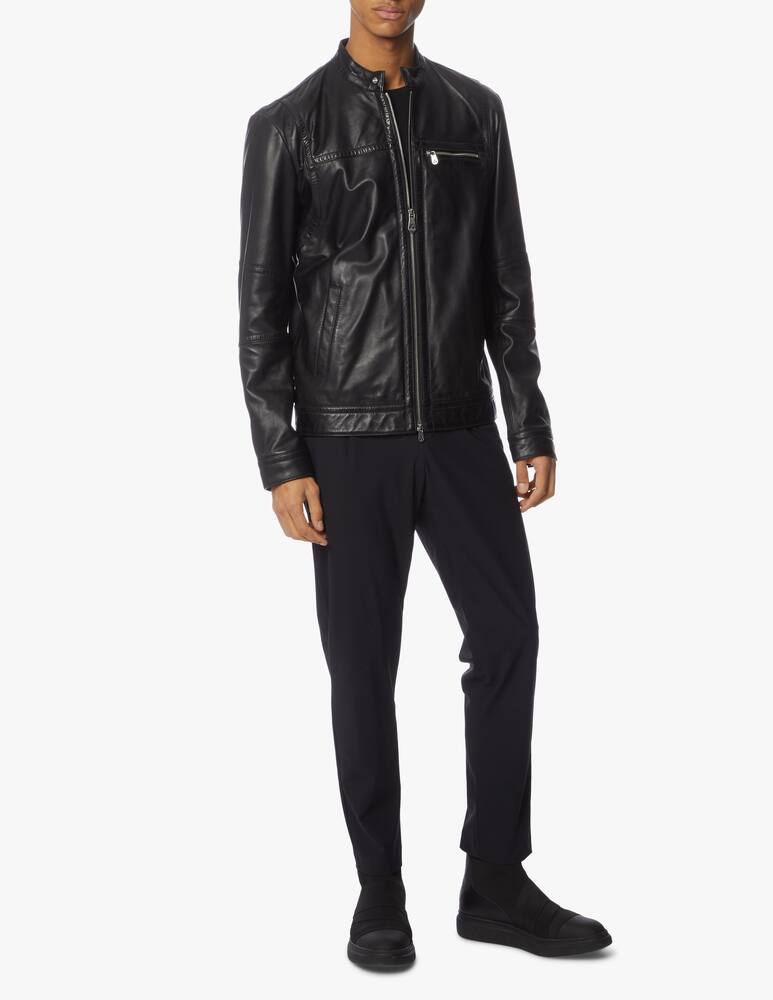 rinascente Peuterey Giacca biker in pelle saguaro - nero