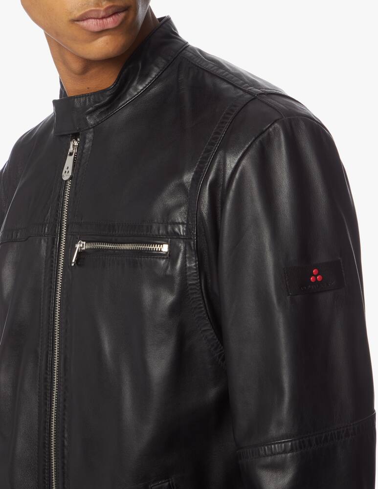 rinascente Peuterey Giacca biker in pelle saguaro - nero