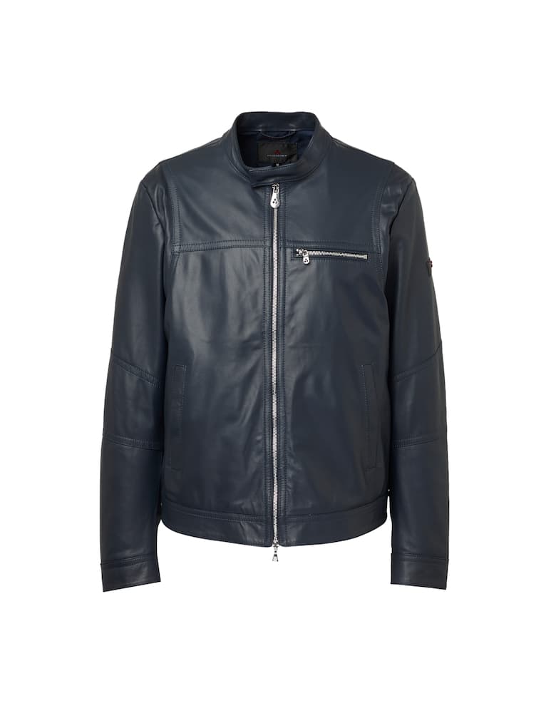 Peuterey Saguaro leather biker jacket - blue - picture 5 Peuterey Saguaro leather biker jacket - blue - picture 5
