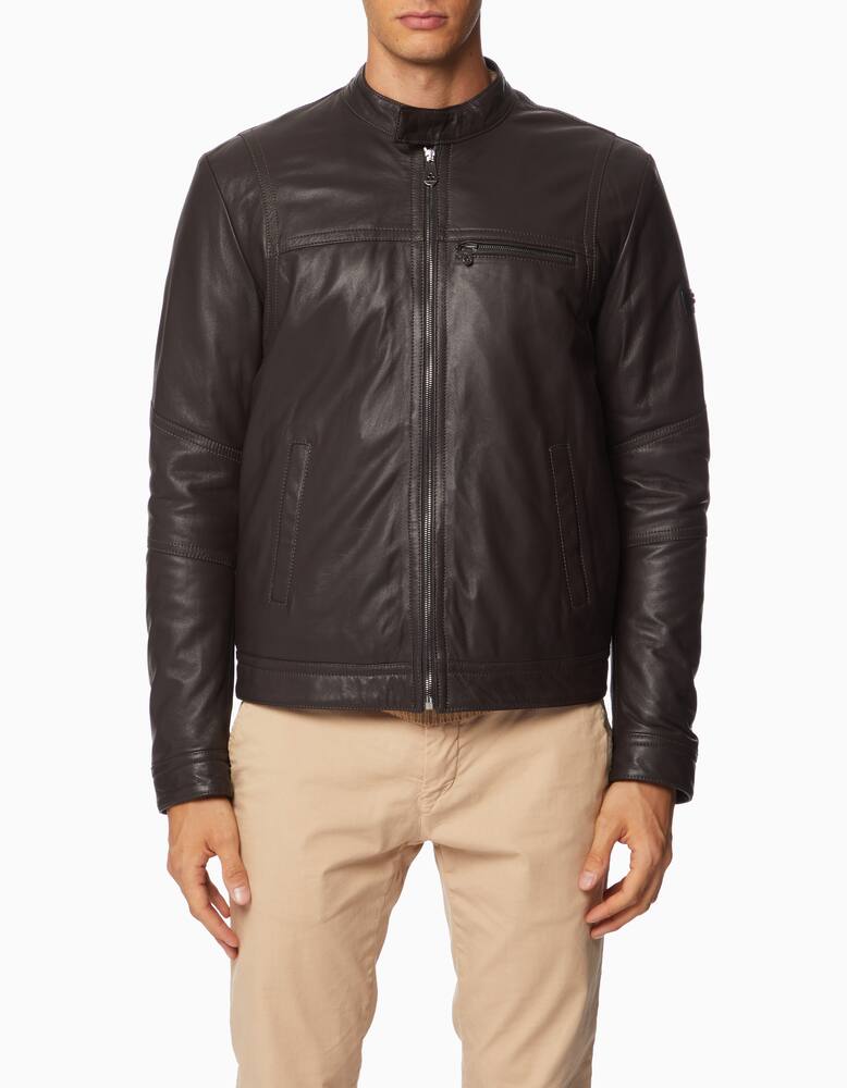 rinascente Peuterey Leather saguaro biker jacket
