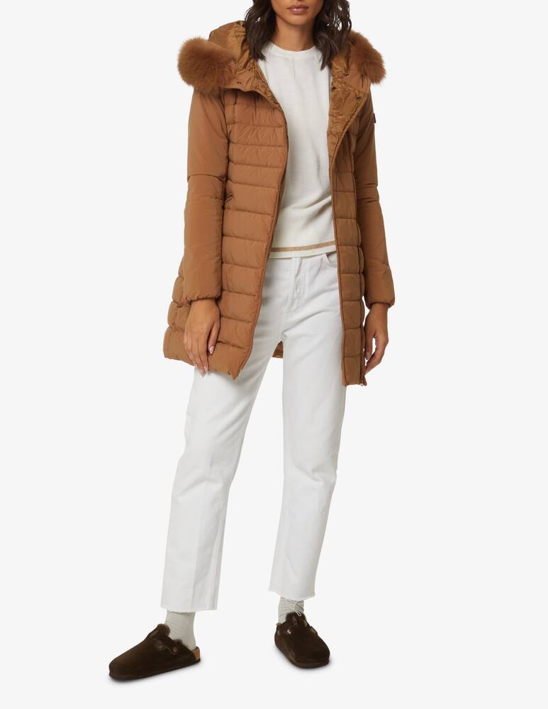 rinascente Peuterey Giacca con cappuccio in eco pelliccia Seriola 04 - Marrone