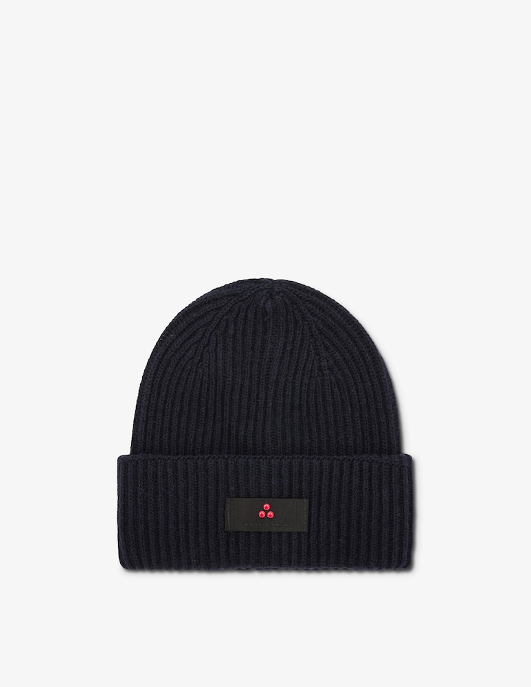 Peuterey Beanie a costine con patch logo savis - immagine 1 Peuterey Beanie a costine con patch logo savis - immagine 1