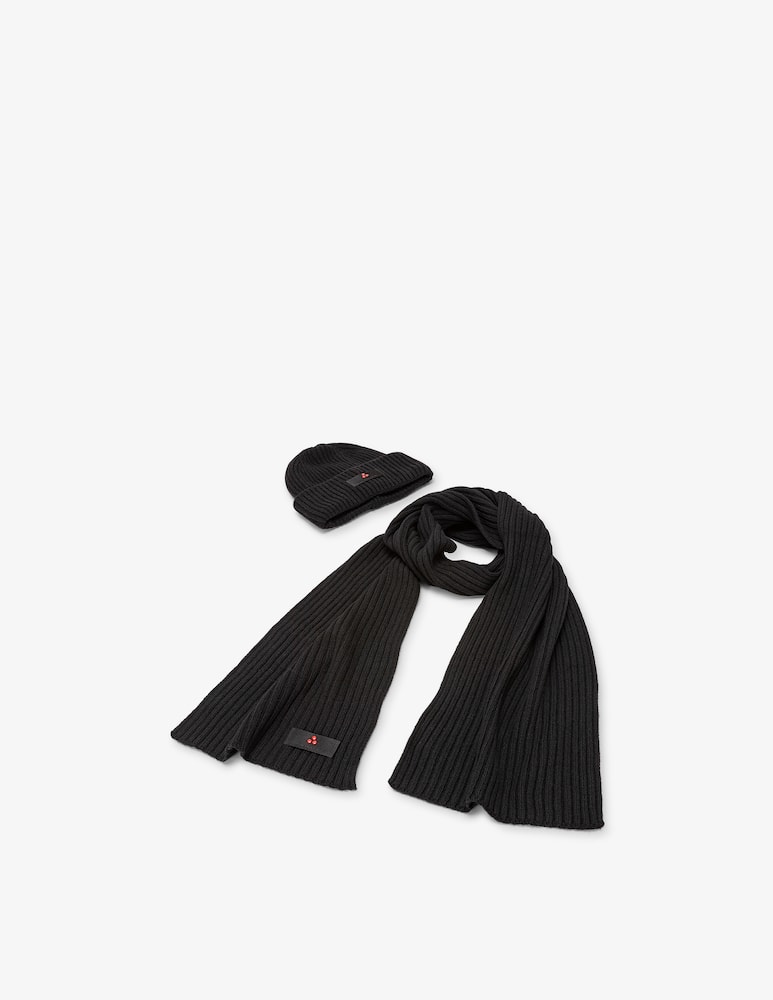rinascente Peuterey Gift box beanie savis e sciarpa anis costine