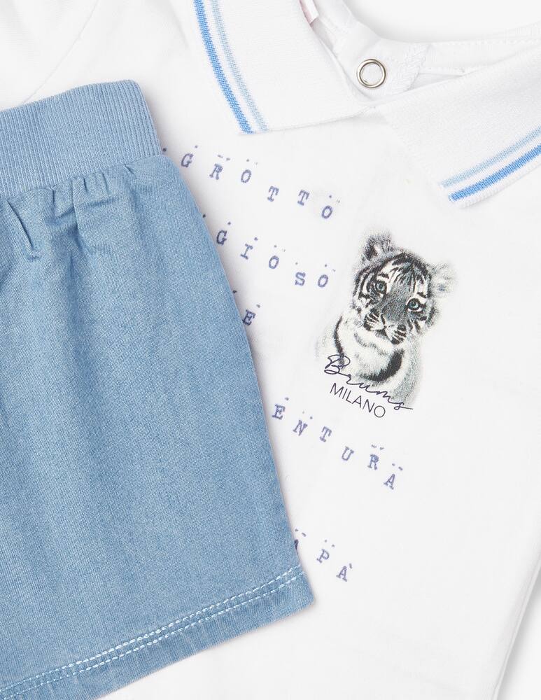 rinascente Brums Completo 2 pezzi maglietta e pantaloni corti - Azzurro