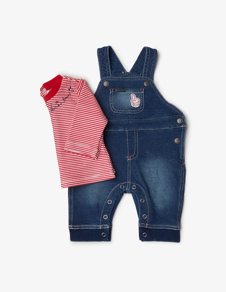 rinascente Brums Suit set 2 pieces t-shirt and dungaree - Blue